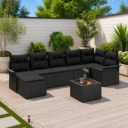 Your New Favorite 8-Piece Black Garden Sofa Set