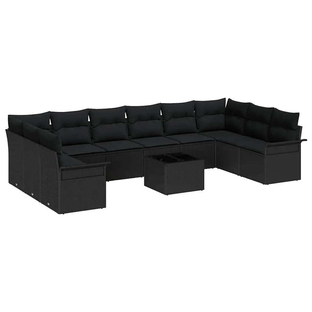 Modular Garden Sofa Set 11 Piece Poly Rattan Outdoor Furniture with Cushions
