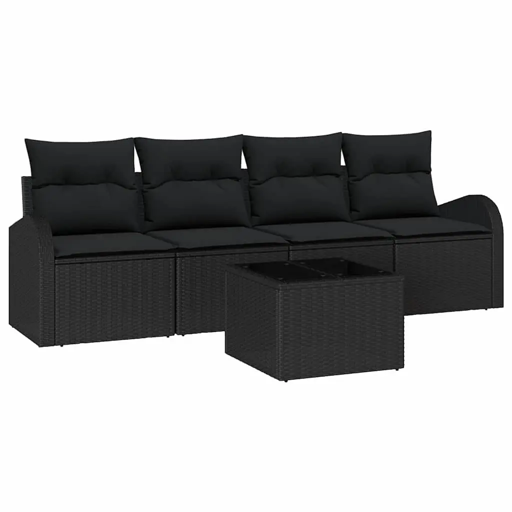 5-Piece Outdoor Sofa Set in Black
