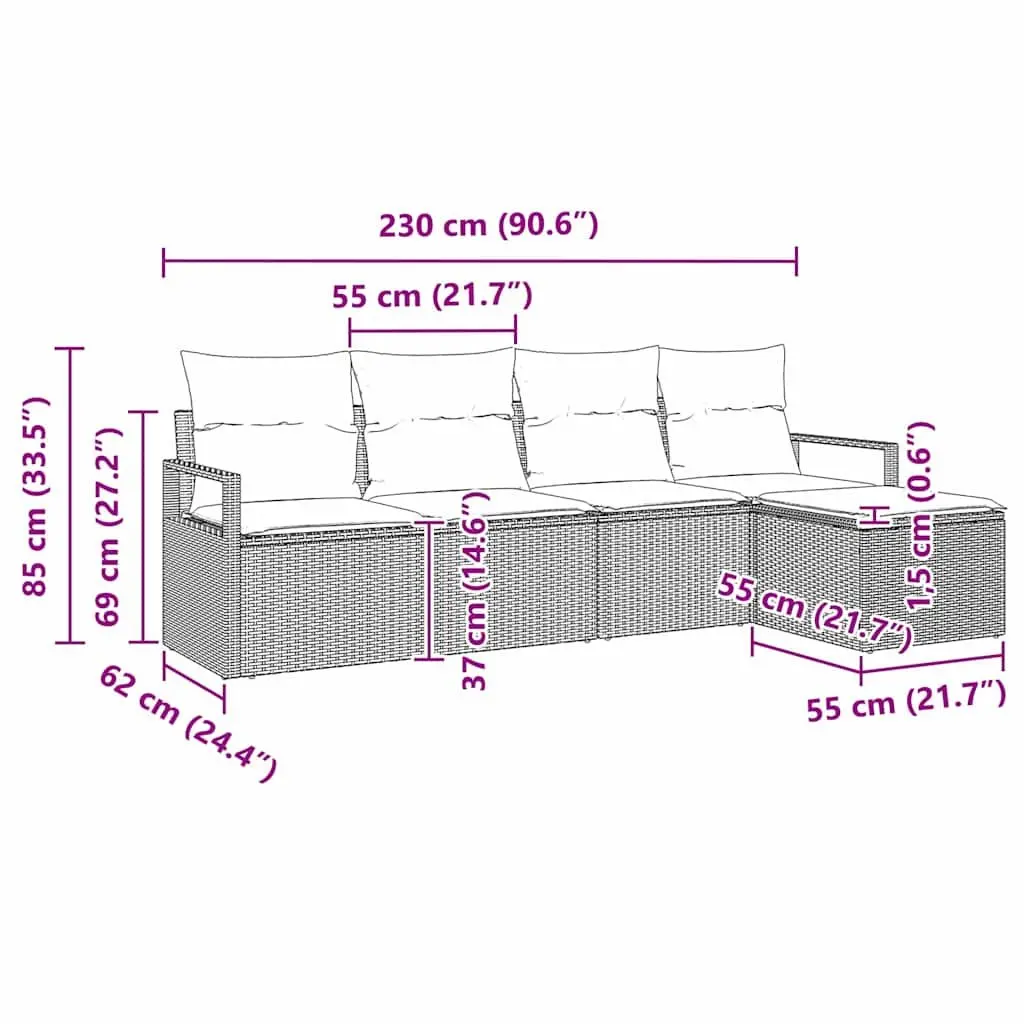 5 Piece Modular Sofa Set