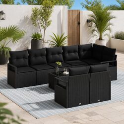 Your 9-Piece Black Sofa Set for Outdoor Comfort