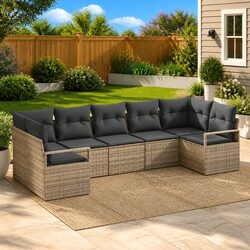 Your New Favorite 7-Piece Grey Garden Sofa Set Awaits