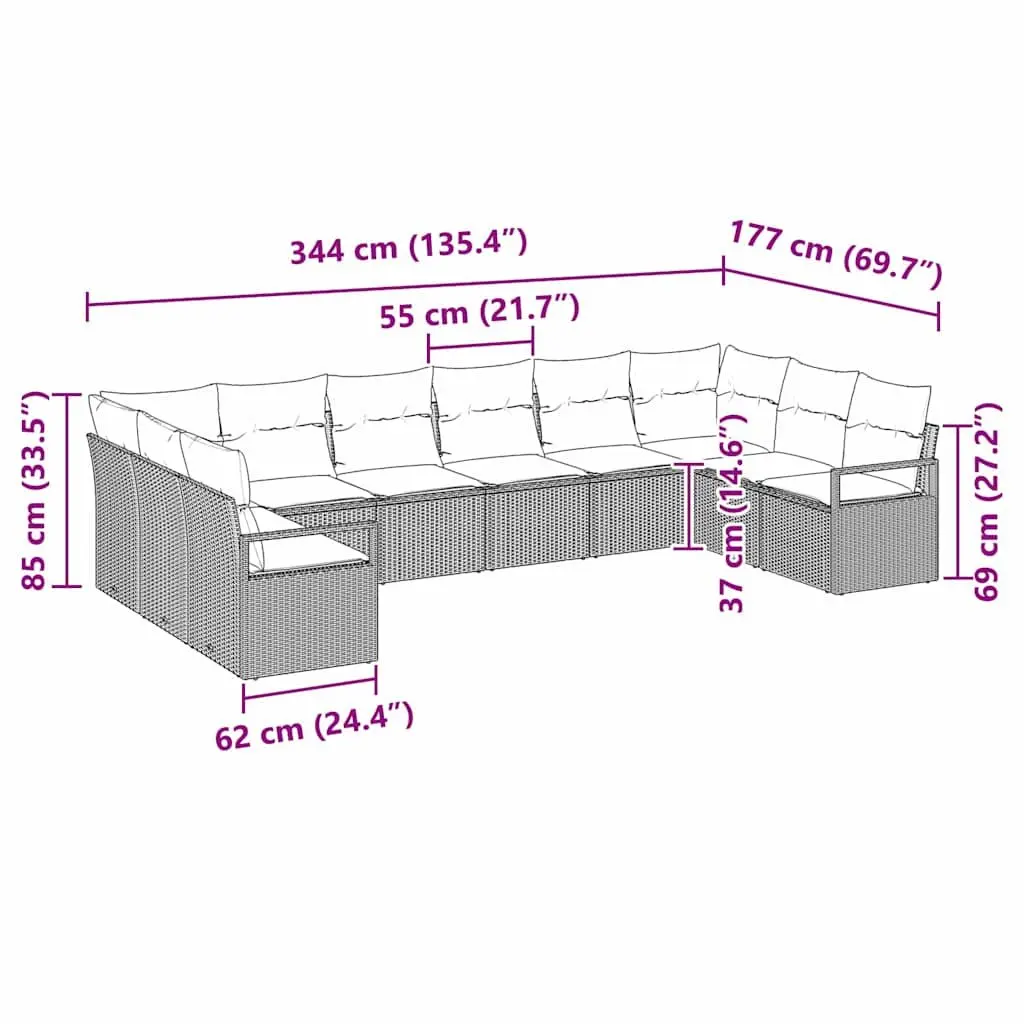 10-Piece Sofa Set