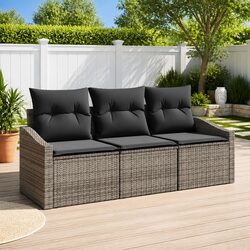 Your Comfortable 3-Piece Grey Outdoor Sofa Set