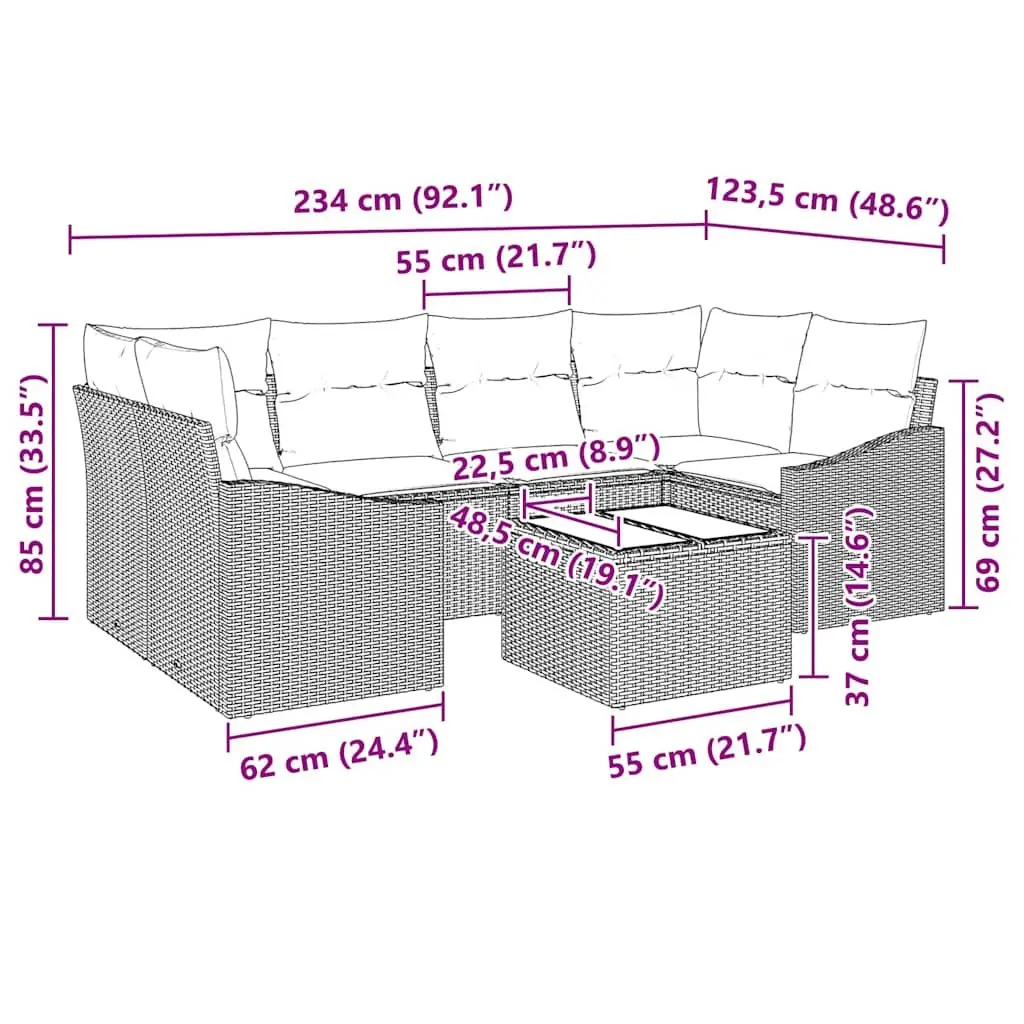 7 Piece Outdoor Sofa Set