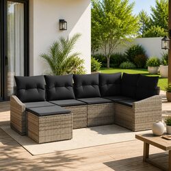 Friendly 6-Seater Outdoor Sofa Set with Modular Design