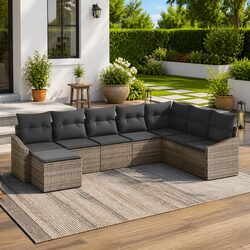 Create Your Ideal Space with 8-Piece Grey Sofa Set