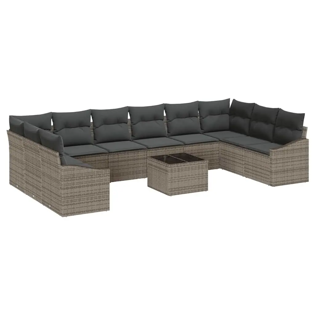 Modular Garden Sofa Set Light Grey Outdoor Furniture with Storage