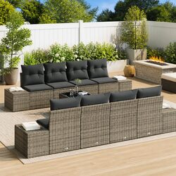 Your New 8-Piece Grey Rattan Garden Sofa Set