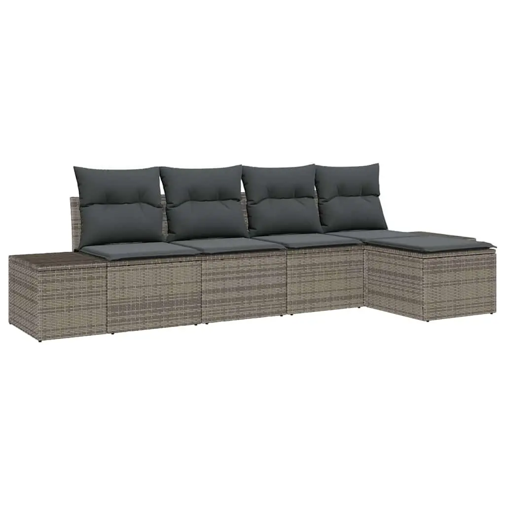 Grey 5 Piece Outdoor Sofa Set