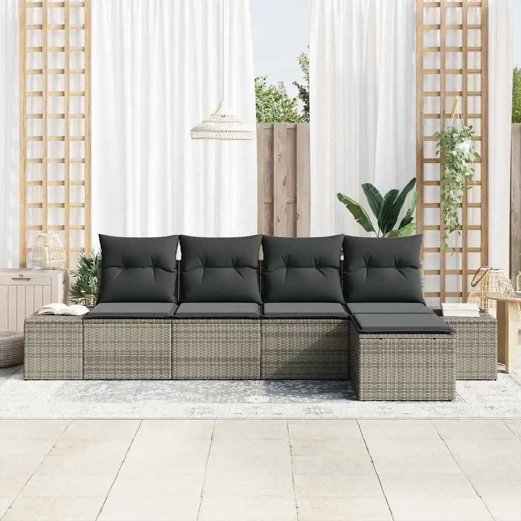 Grey 5 Piece Outdoor Sofa Set