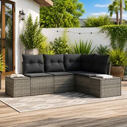 Your Ideal 4-Piece Grey Garden Sofa Set Awaits