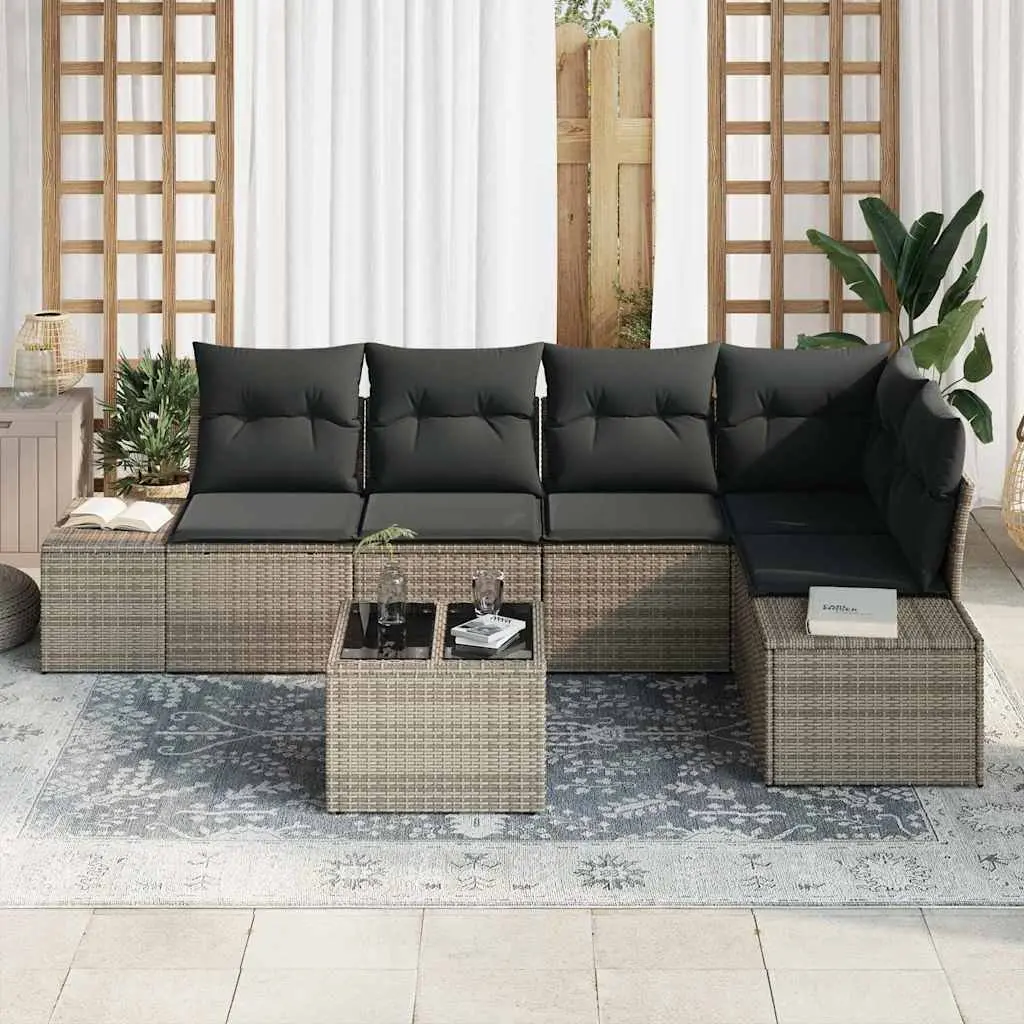 Modular Garden Sofa Set Light Grey Outdoor Furniture Patio Lounger
