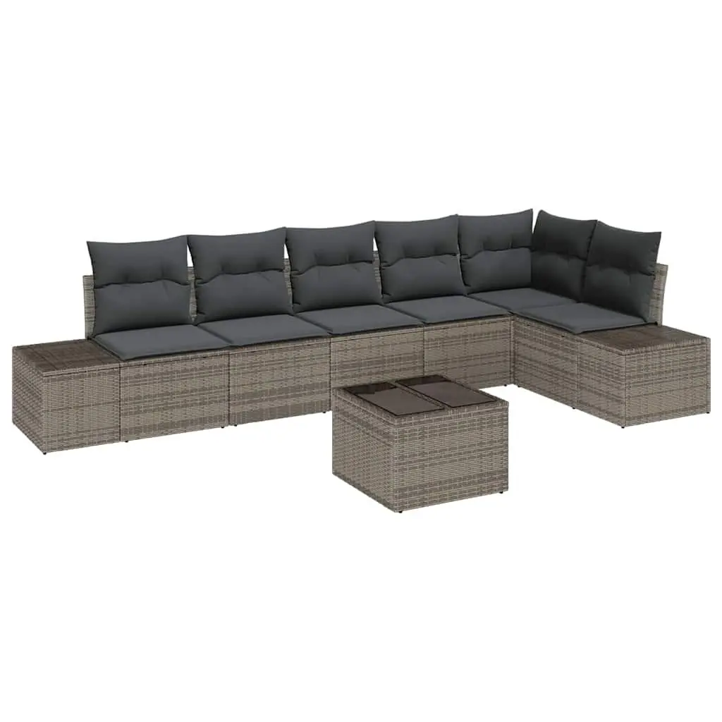 Modular Garden Sofa Set Light Grey Poly Rattan Outdoor Furniture