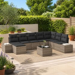 Friendly 8-Piece Grey Garden Sofa Set for You