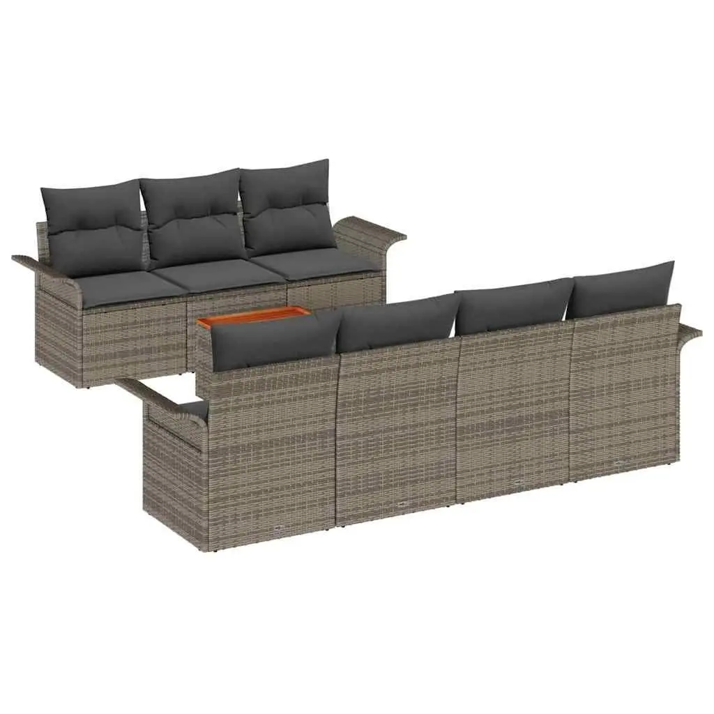 Modular Outdoor Seating Garden Sofa Set Grey 8 Piece with Cushion Storage