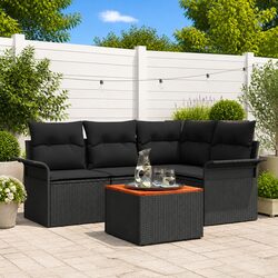 Outdoor Garden Sofa Set 5 Piece Modular Rattan Seating with Storage Bags