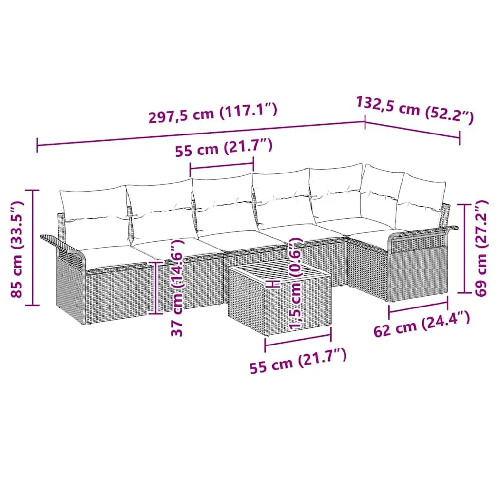 7-Piece Modular Garden Sofa Set