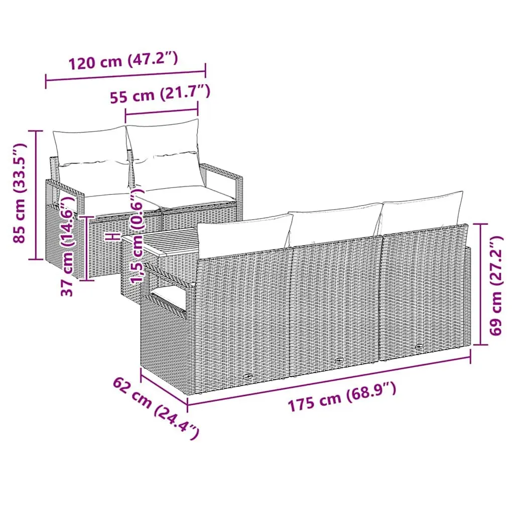 6-Piece Garden Sofa Set