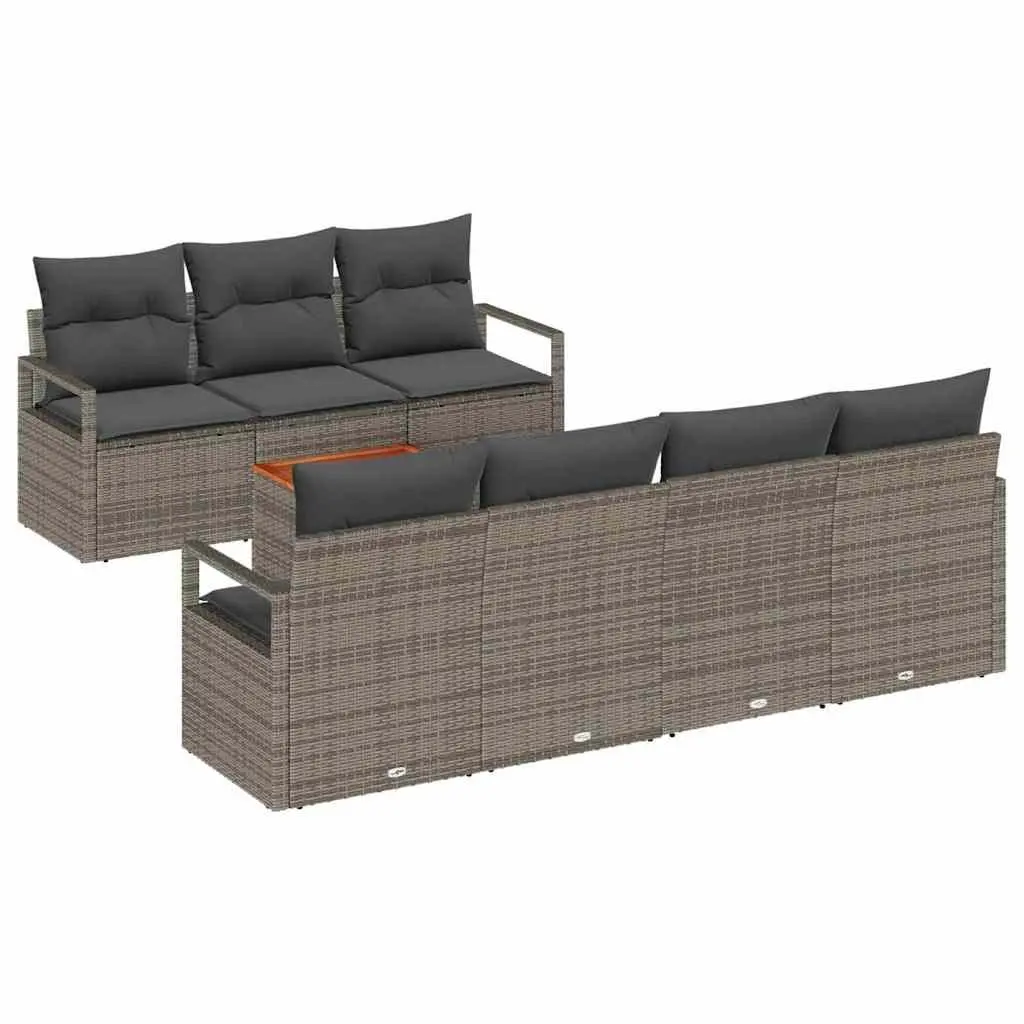 Garden Sofa Set 7 pcs Outdoor Furniture Modular Lounge with Storage Grey