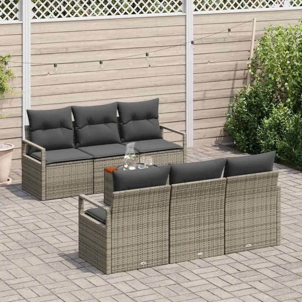 Garden Sofa Set 7 pcs Outdoor Furniture Modular Lounge with Storage Grey