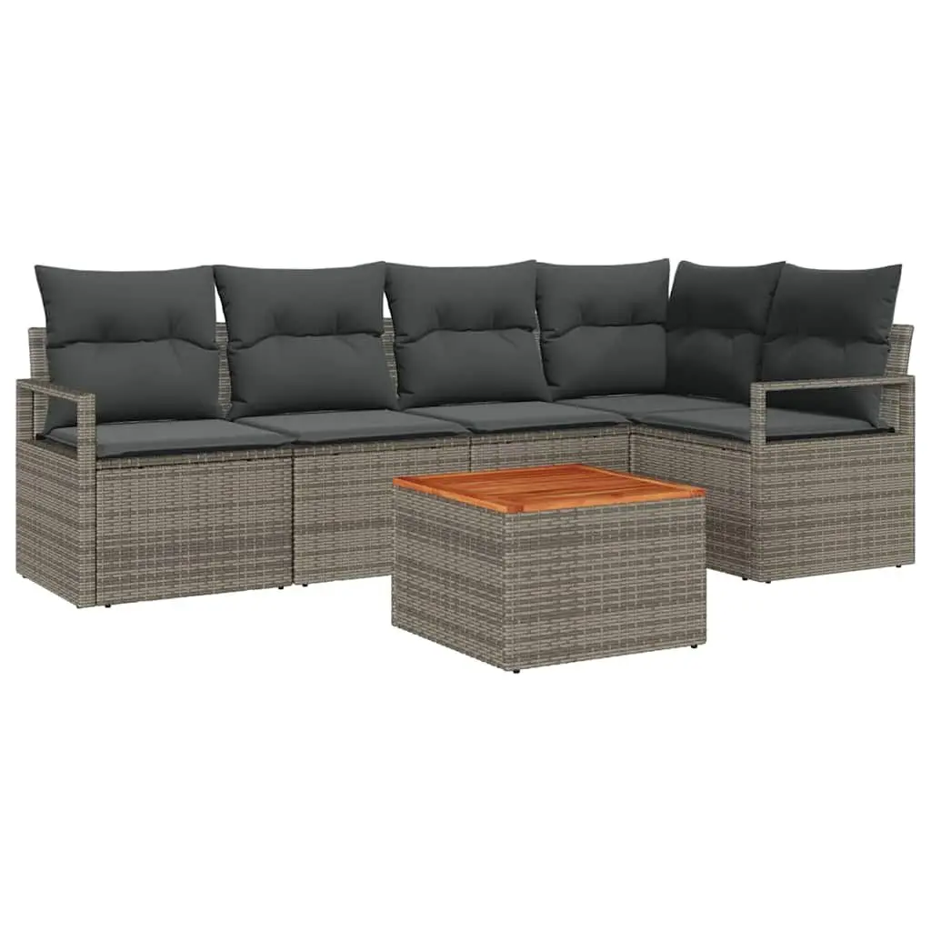 Modular Garden Sofa Set with Storage Grey 6 Piece
