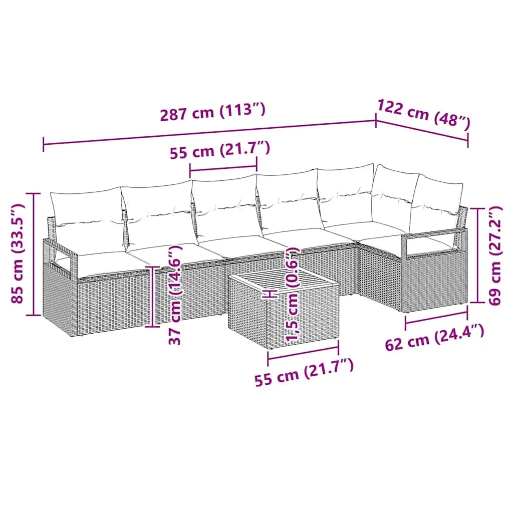 7-Piece Garden Sofa Set for Outdoor Fun