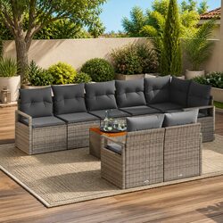Your New 9-Piece Modular Garden Sofa Set in Grey