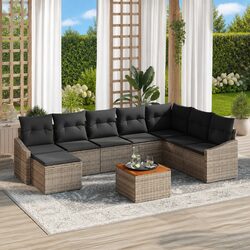 Friendly Modular 9-Piece Outdoor Sofa Set in Grey