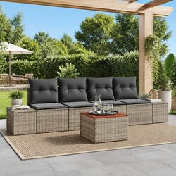 Your Ideal Grey 5-Piece Rattan Outdoor Sofa Set