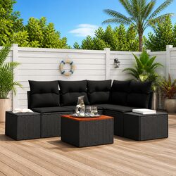Your Perfect Outdoor Sofa Set: 5-Piece Black Modular Design
