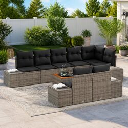 Friendly 9-Piece Outdoor Sofa Set for Your Garden