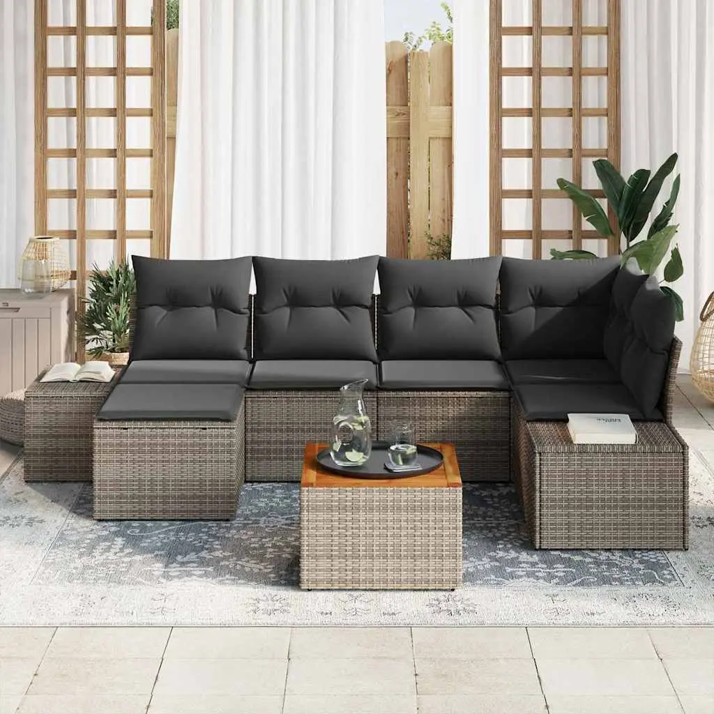 7-Piece Garden Sofa Set in Grey