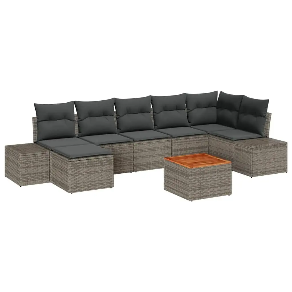 8-Piece Grey Garden Sofa Set
