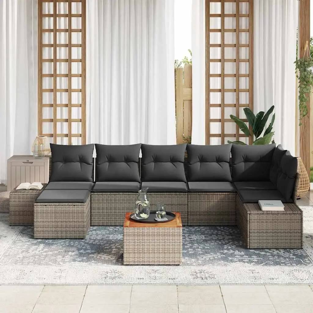8-Piece Grey Garden Sofa Set