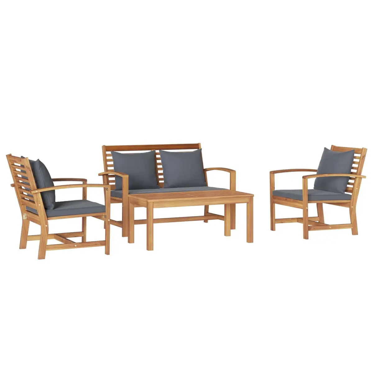 Garden Sofa Set Contemporary 4 Piece Outdoor Seating Brown