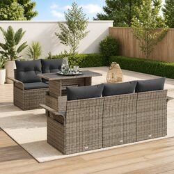 Your Outdoor Retreat: 6-Piece Grey Modular Sofa Set