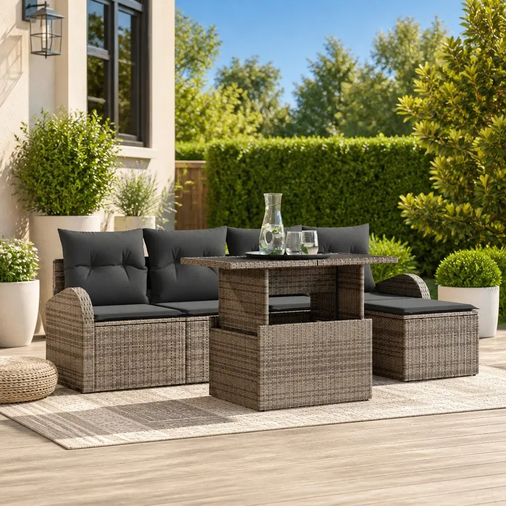 6-Piece Outdoor Sofa Set in Grey