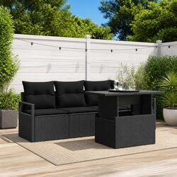 Your Perfect 5-Piece Black Modular Garden Sofa Set