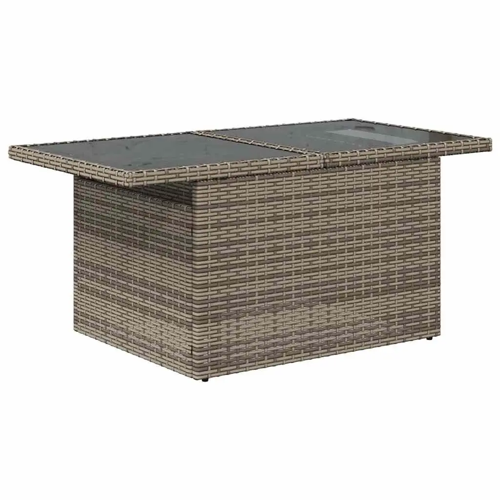 Garden Sofa Set 6 Piece Modular Outdoor Furniture Grey Poly Rattan with Storage