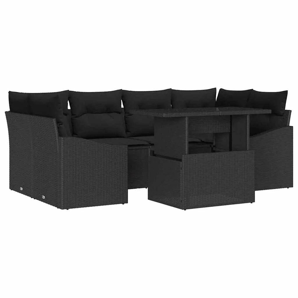 Outdoor Garden Sofa Set Modular Poly Rattan 7 Piece Patio Furniture