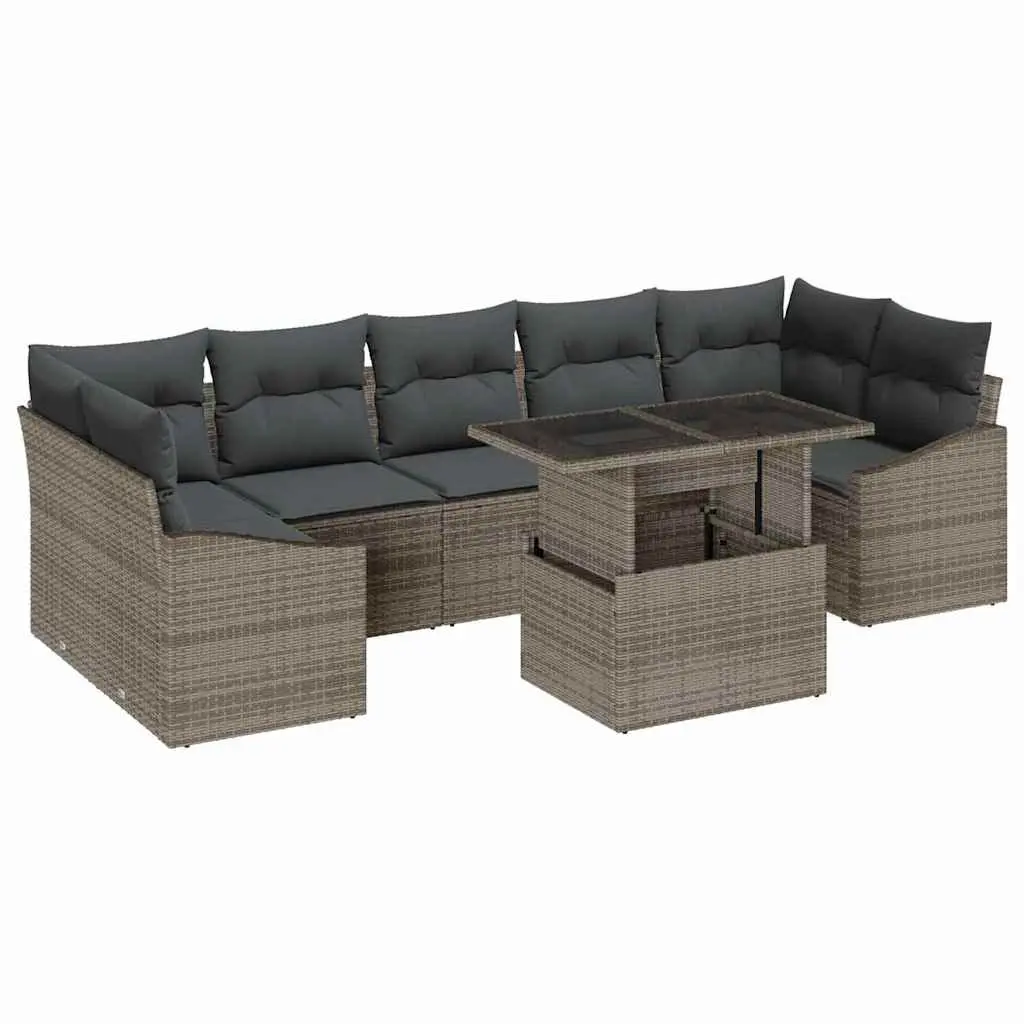 Modular Garden Sofa Set 8 Pieces Weather-Resistant Poly Rattan with Cushions