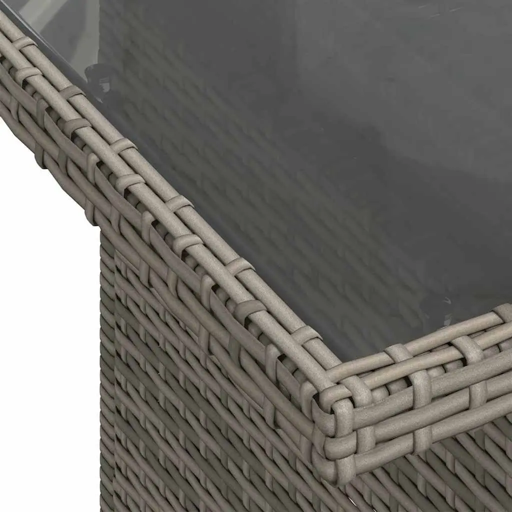 7 Piece Outdoor Sofa Set Adjustable Dining Table Grey Poly Rattan Garden Furniture
