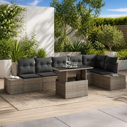 Create Your Outdoor Oasis with a 7-Piece Grey Sofa Set