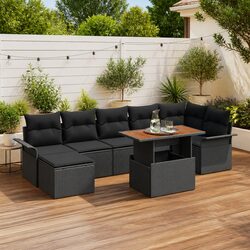 Friendly 8-Piece Modular Sofa Set with Storage, Black
