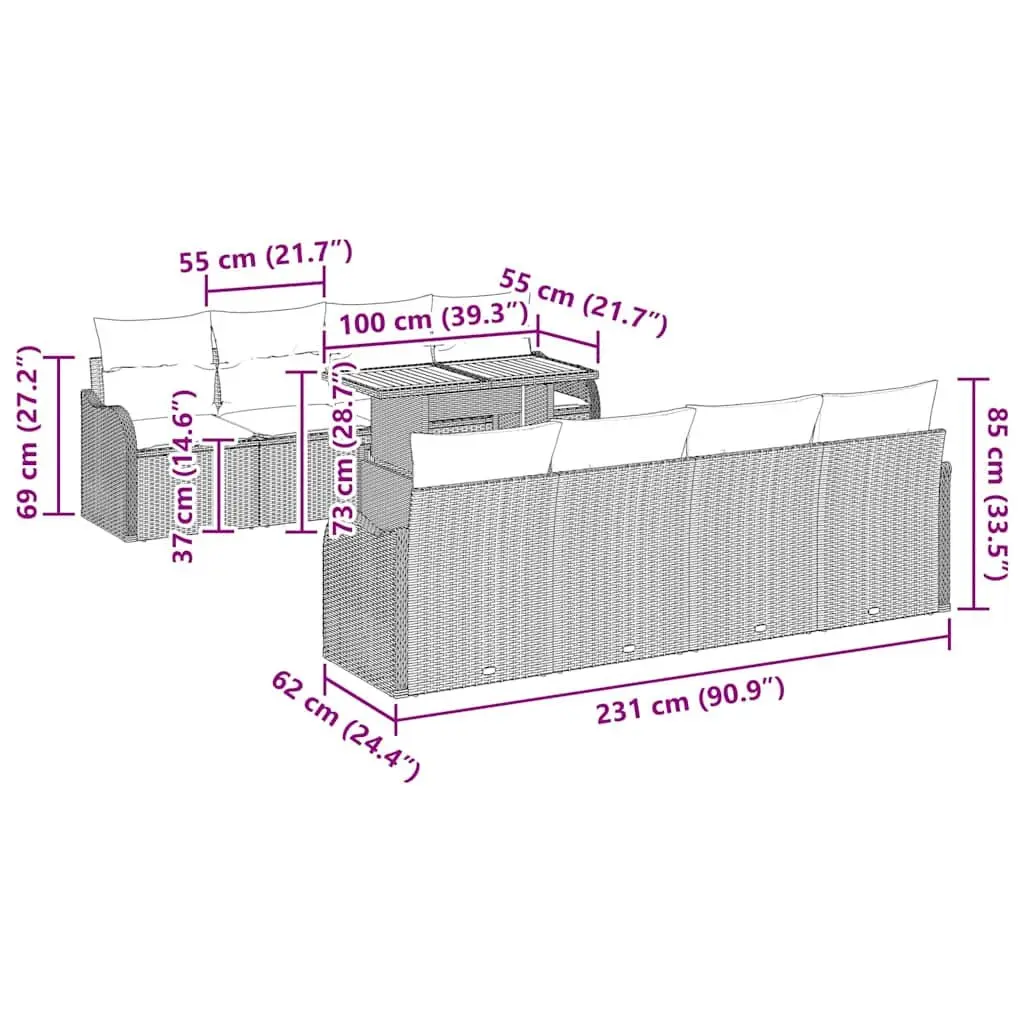 9-Piece Sofa Set