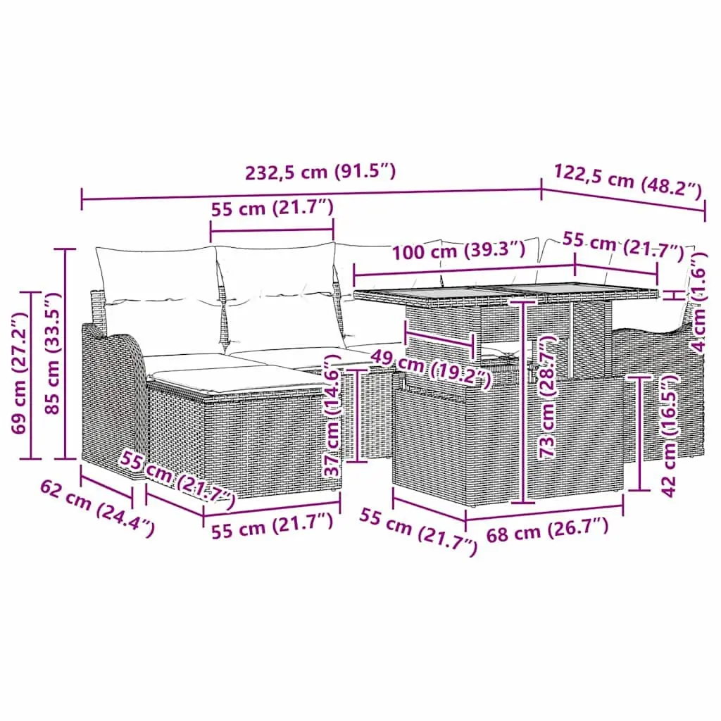7-Piece Garden Sofa Set