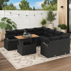 Nine-Piece Modular Outdoor Sofa Set with Storage