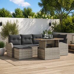 Your Outdoor Haven: 7-Piece Grey Sofa Set Awaits