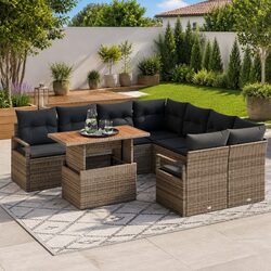 Friendly 9-Piece Grey Sofa Set for Your Outdoor Space